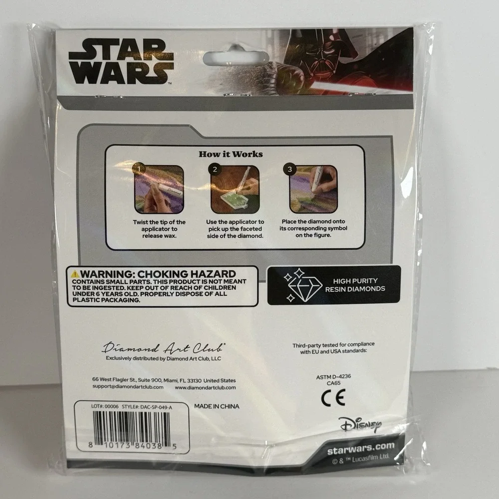 Star Wars Sparkle Pals Diamond Art Club Lil Diamondz Darth Vader Kit Craft DIY
